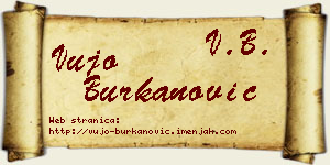 Vujo Burkanović vizit kartica
